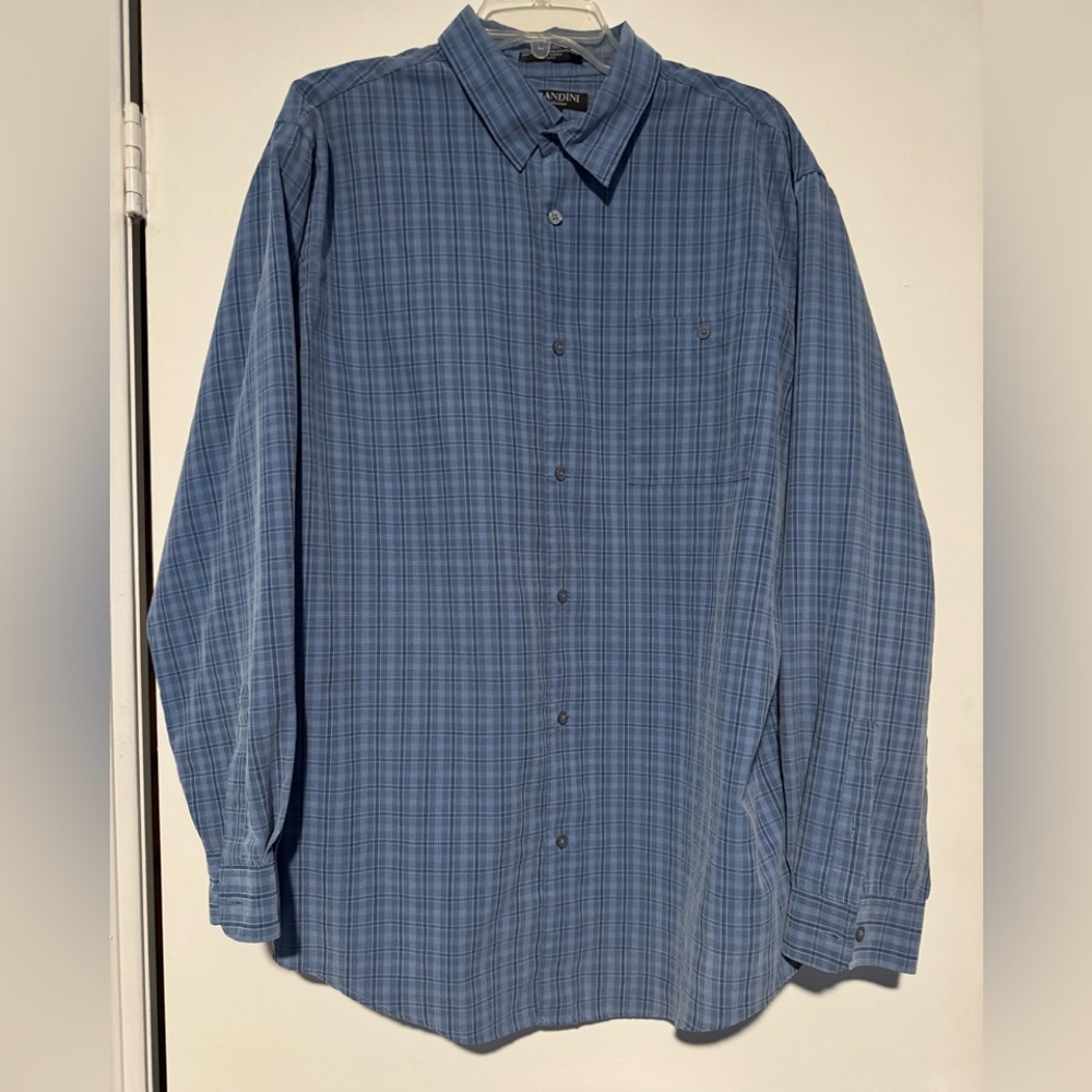 Classic Blue Plaid Men's Shirt